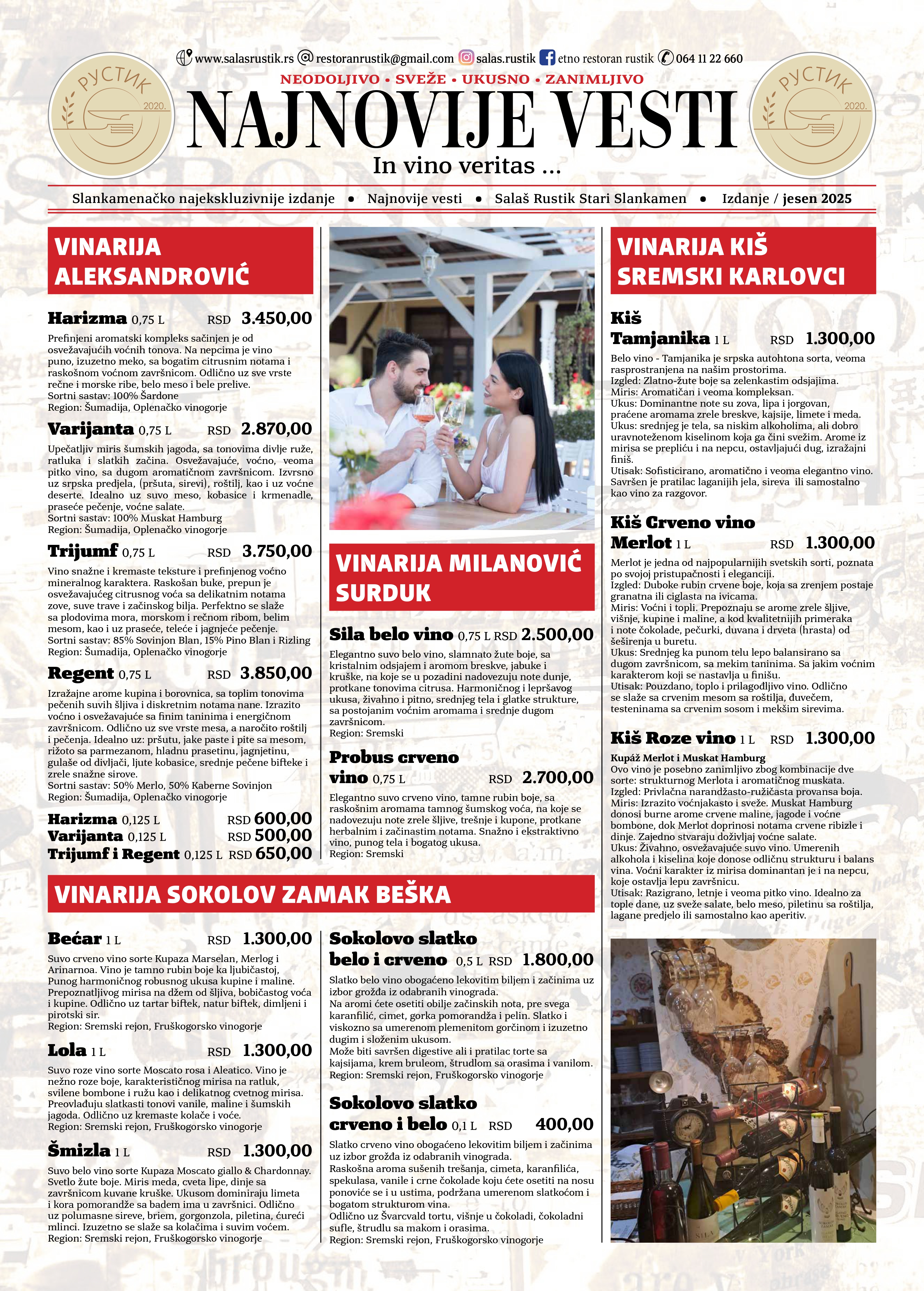 Menu page 8